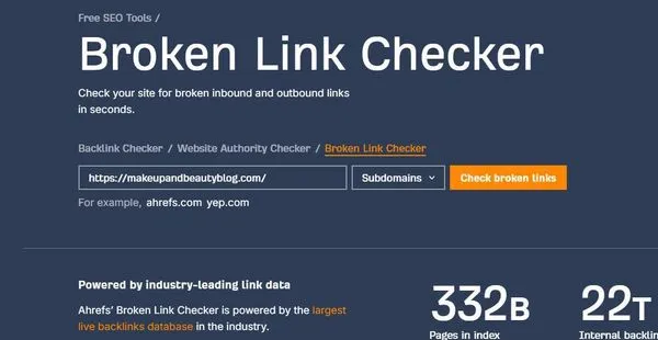 فحص الروابط الخلفية لأي موقع باستخدام Ahrefs